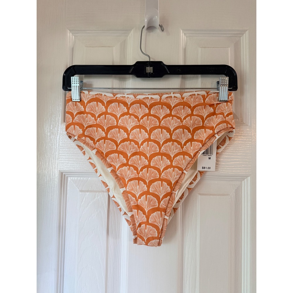 Palmacea Sunne Bikini Bottom Carola Orange Ginkgo Fan Print High Waisted Medium